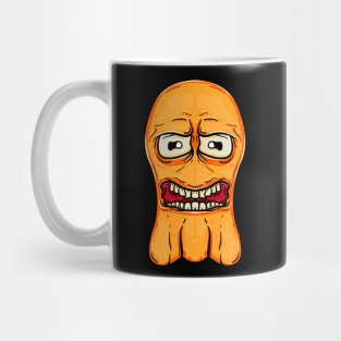 Orange boo doodle face monster Mug